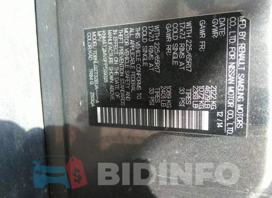 KNMAT2MV9FP519318 Photo# 9