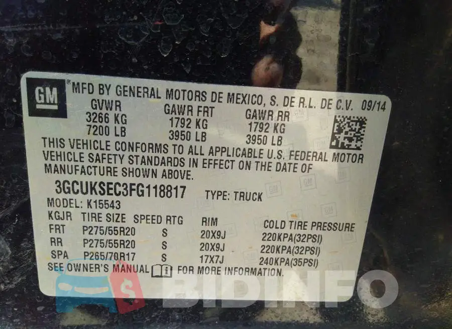 3GCUKSEC3FG118817 Photo# 9