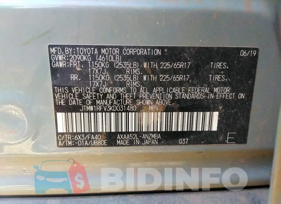 JTMW1RFV3KD031480 Photo# 9