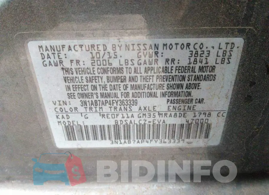 3N1AB7AP4FY363339 Photo# 9