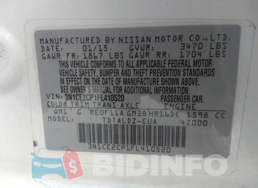 3N1CE2CP1FL410520 Photo# 9