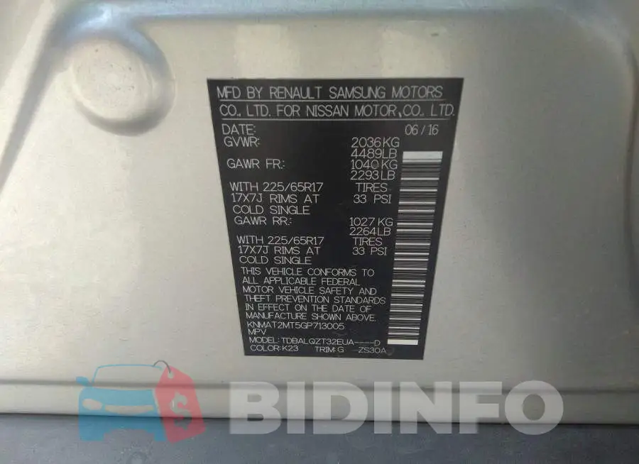 KNMAT2MT5GP713005 Photo# 9
