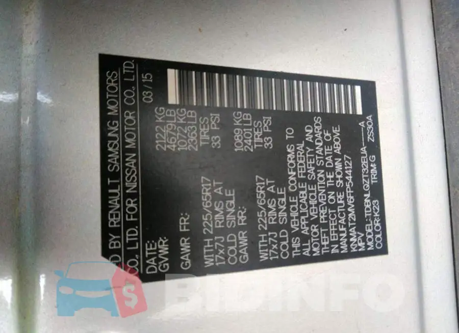 KNMAT2MV6FP544127 Photo# 9