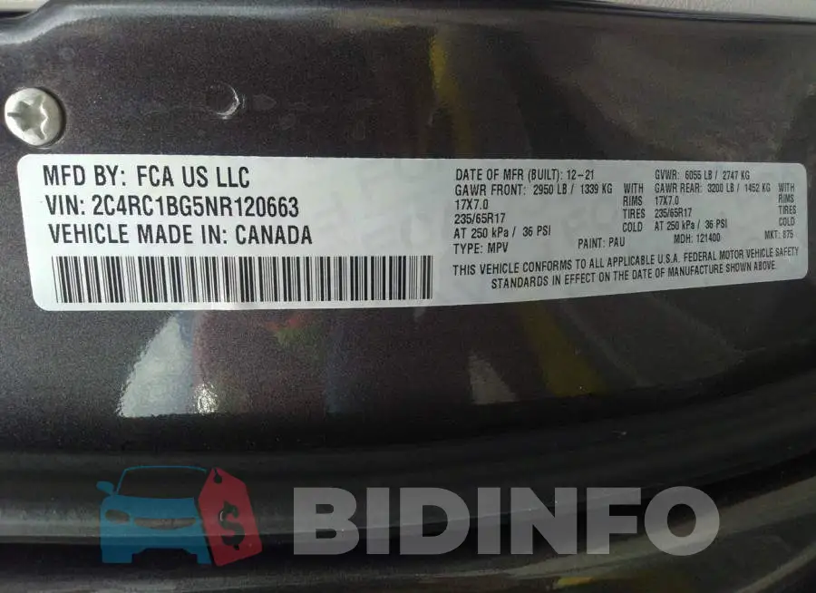 2C4RC1BG5NR120663 Photo# 9