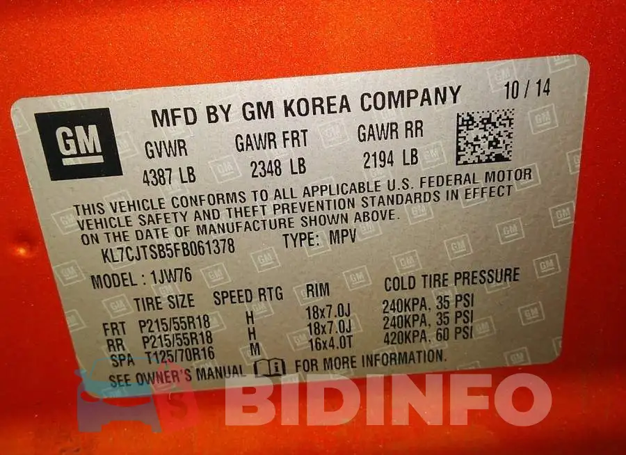 KL7CJTSB5FB061378 Photo# 9