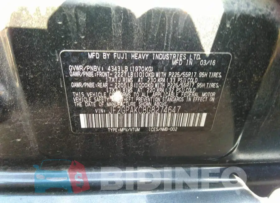 JF2GPAKC8G8274647 Photo# 9