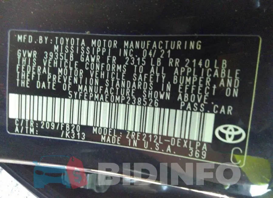5YFEPMAE0MP238526 Photo# 9