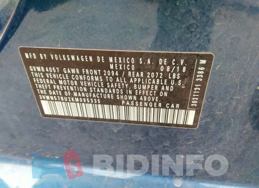 3VWN57BU2KM095335 Photo# 9