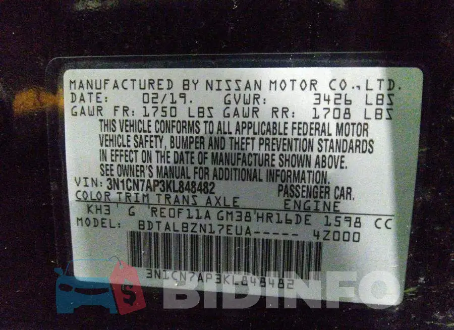 001CN7AP3KL848482 Photo# 9