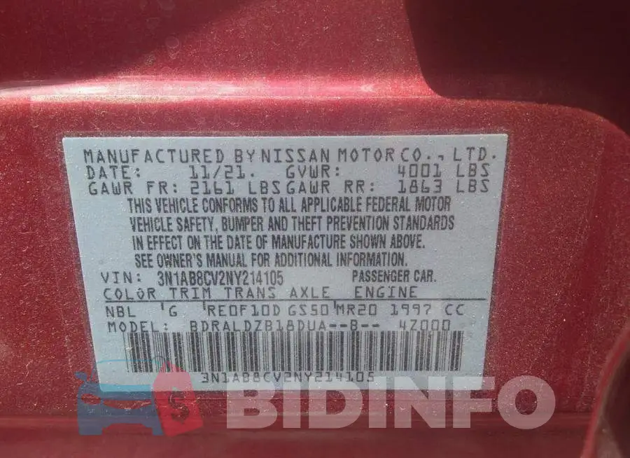 3N1AB8CV2NY214105 Photo# 9