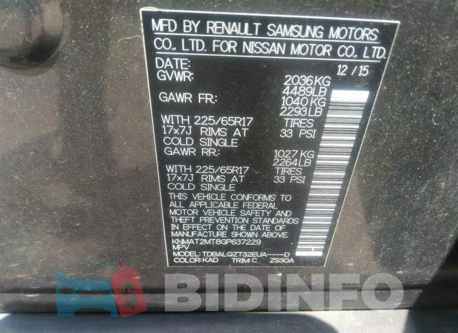 KNMAT2MT8GP637229 Photo# 9