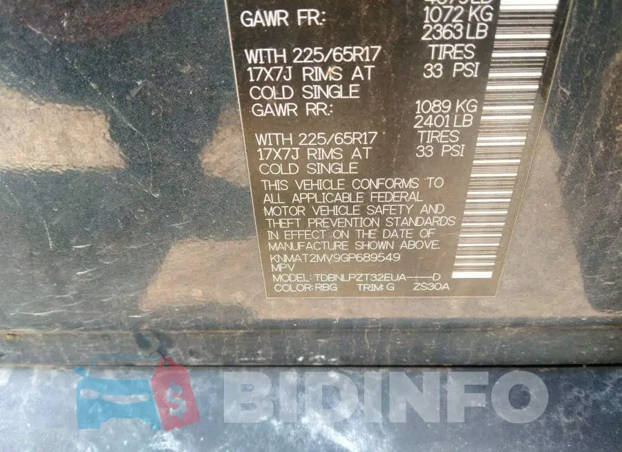 KNMAT2MV9GP689549 Photo# 9