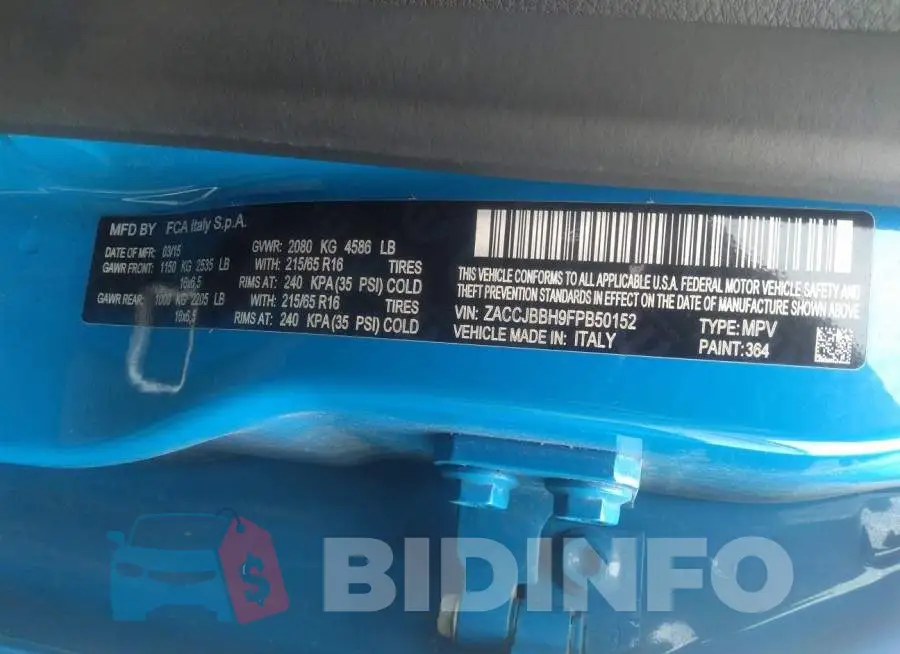 ZACCJBBH9FPB50152 Photo# 9