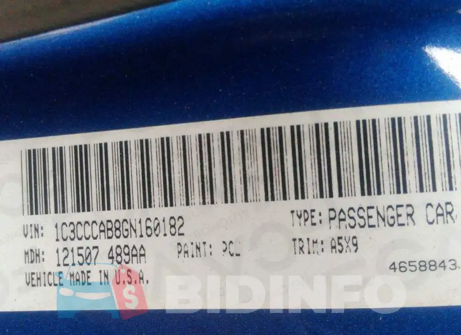 1C3CCCAB8GN160182 Photo# 9