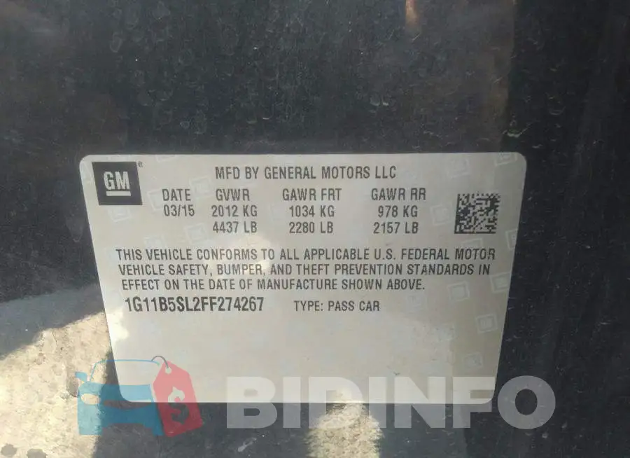 1G11B5SL2FF274267 Photo# 9