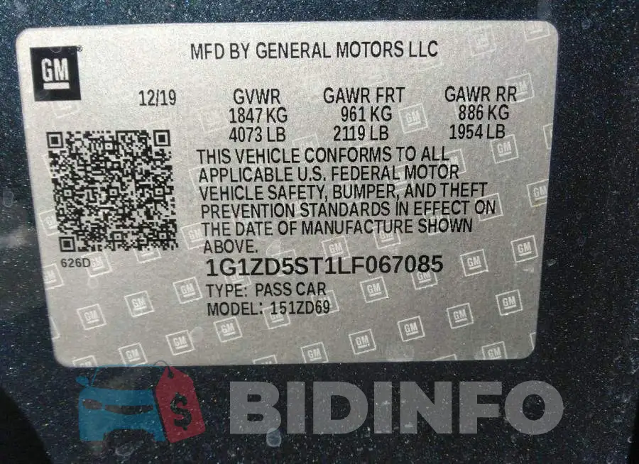1G1ZD5ST1LF067085 Photo# 9