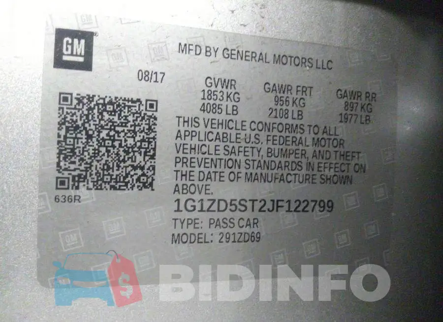 1G1ZD5ST2JF122799 Photo# 9