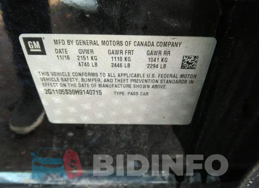 2G1105S30H9140715 Photo# 9