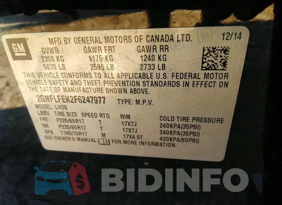 2GNFLFEK2F6247977 Photo# 9
