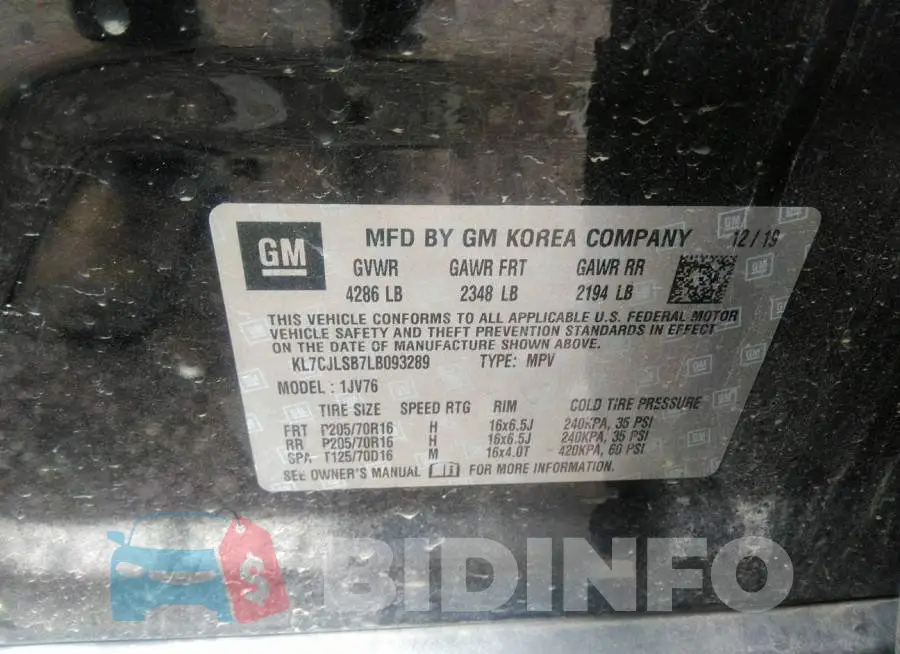 KL7CJLSB7LB093289 Photo# 9