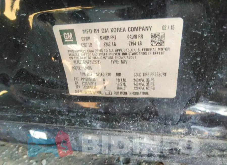 KL7CJTSB6FB152787 Photo# 9
