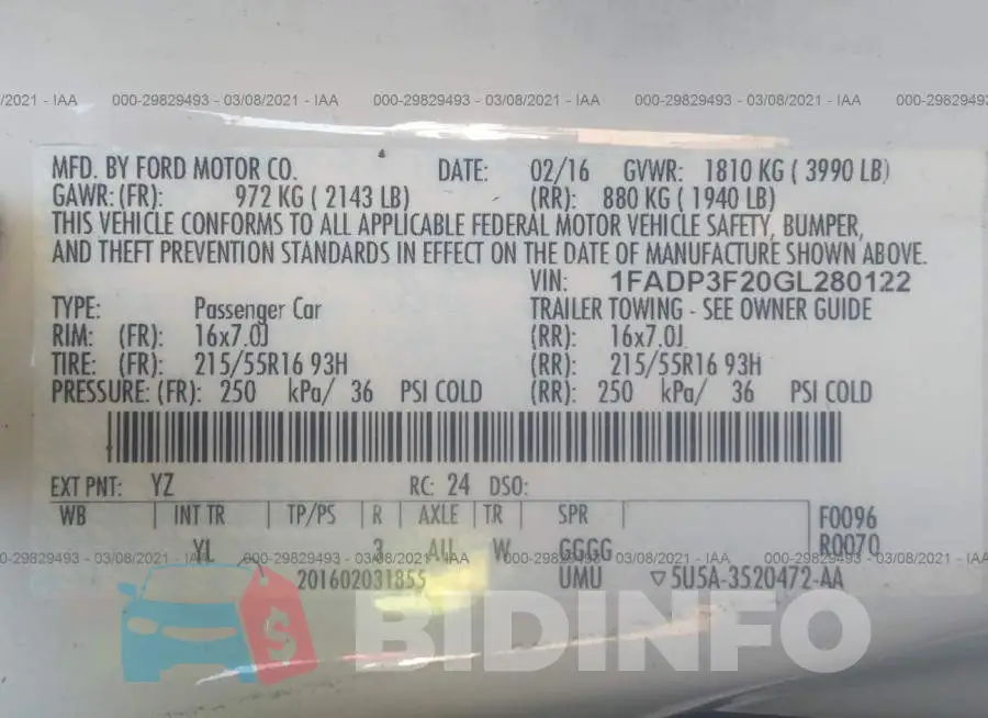 1FADP3F20GL280122 Photo# 9