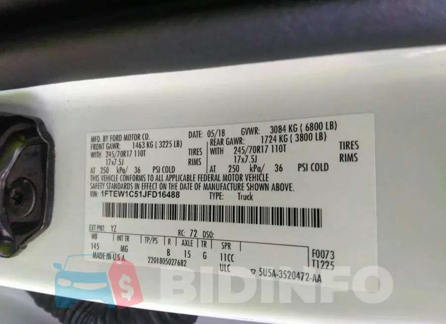 1FTEW1C51JFD16488 Photo# 9