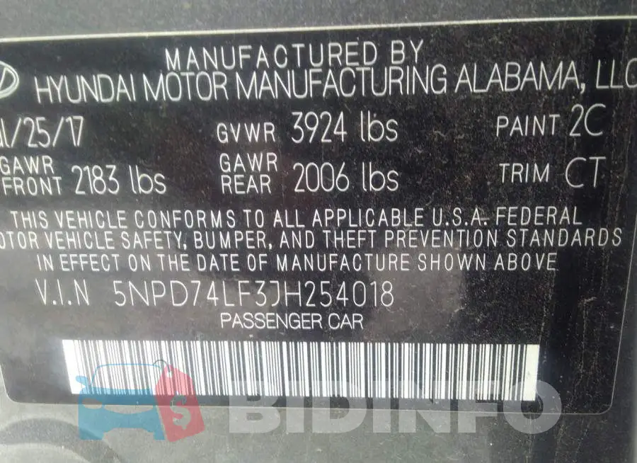 5NPD74LF3JH254018 Photo# 9