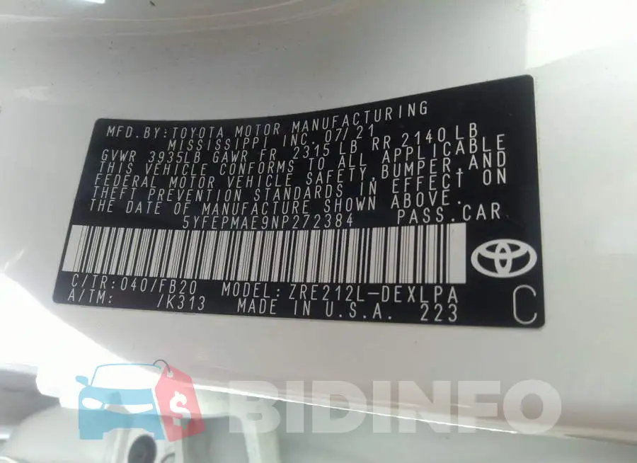 5YFEPMAE9NP272384 Photo# 9
