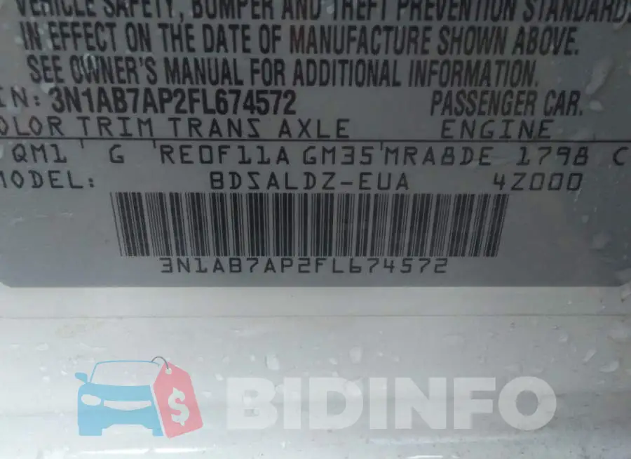 3N1AB7AP2FL674572 Photo# 9