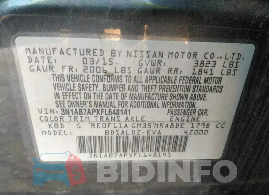 3N1AB7APXFL648141 Photo# 9