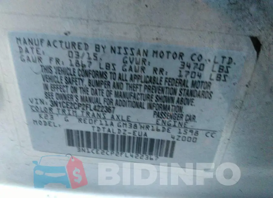 3N1CE2CP2FL422367 Photo# 9