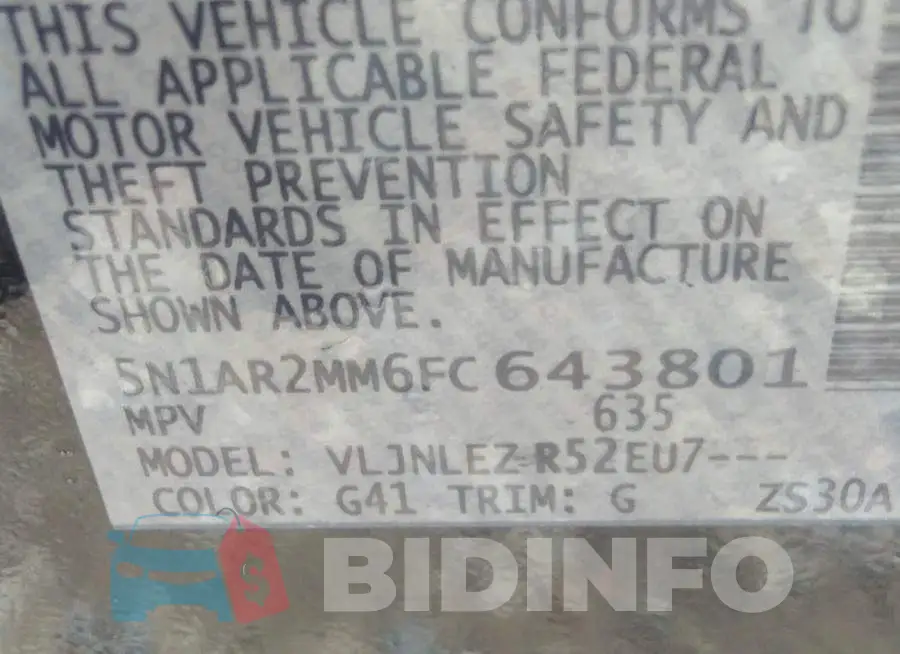 5N1AR2MM6FC643801 Photo# 9