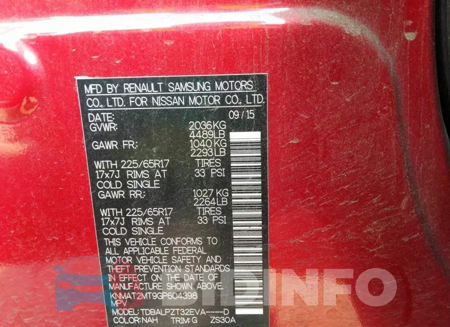 KNMAT2MT9GP604398 Photo# 9
