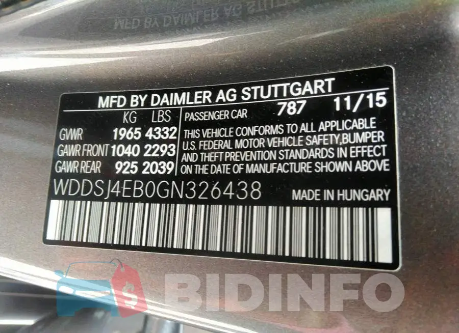 WDDSJ4EB0GN326438 Photo# 9