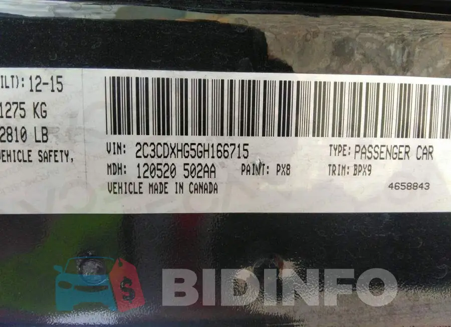 2C3CDXHG5GH166715 Photo# 9
