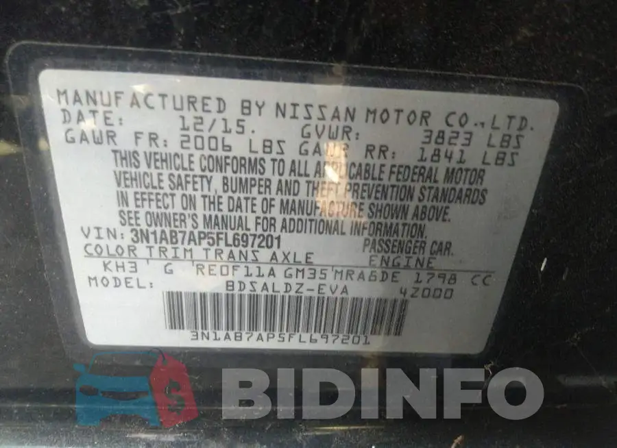 3N1AB7AP5FL697201 Photo# 9