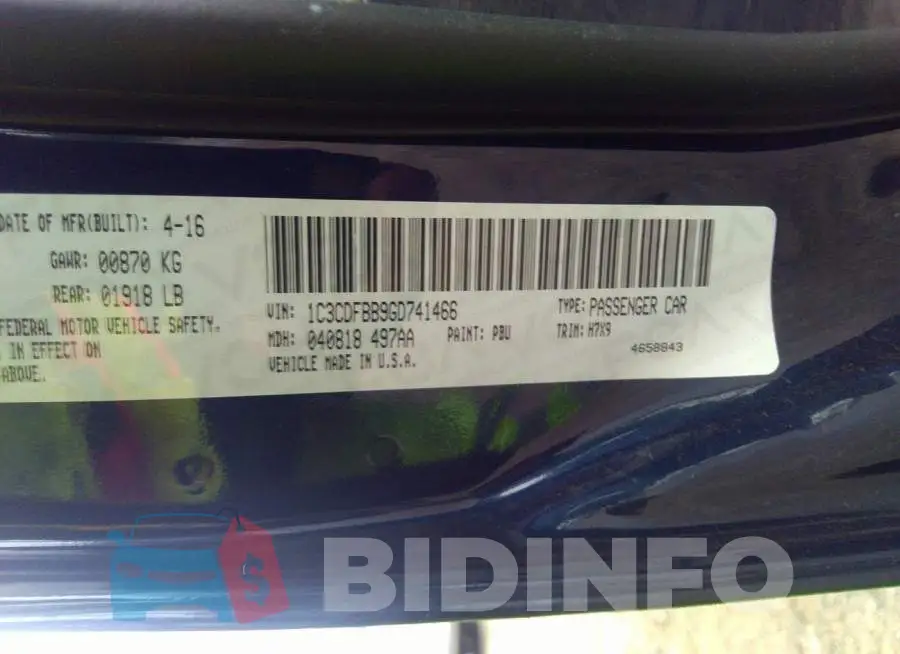 1C3CDFBB9GD741466 Photo# 9