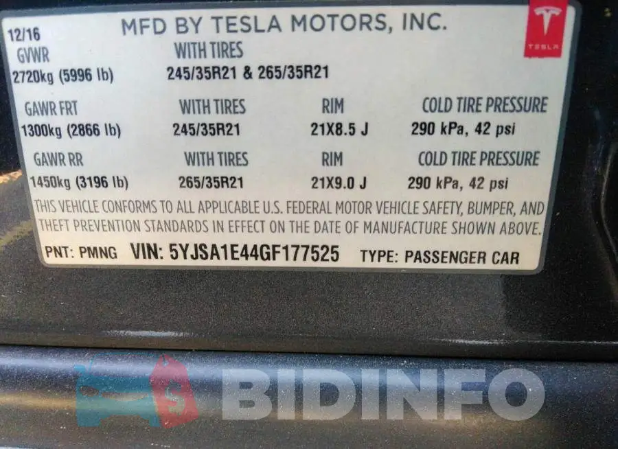 5YJSA1E44GF177525 Photo# 9