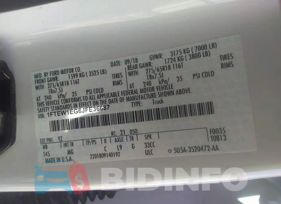 1FTEW1EG6JFE36687 Photo# 9