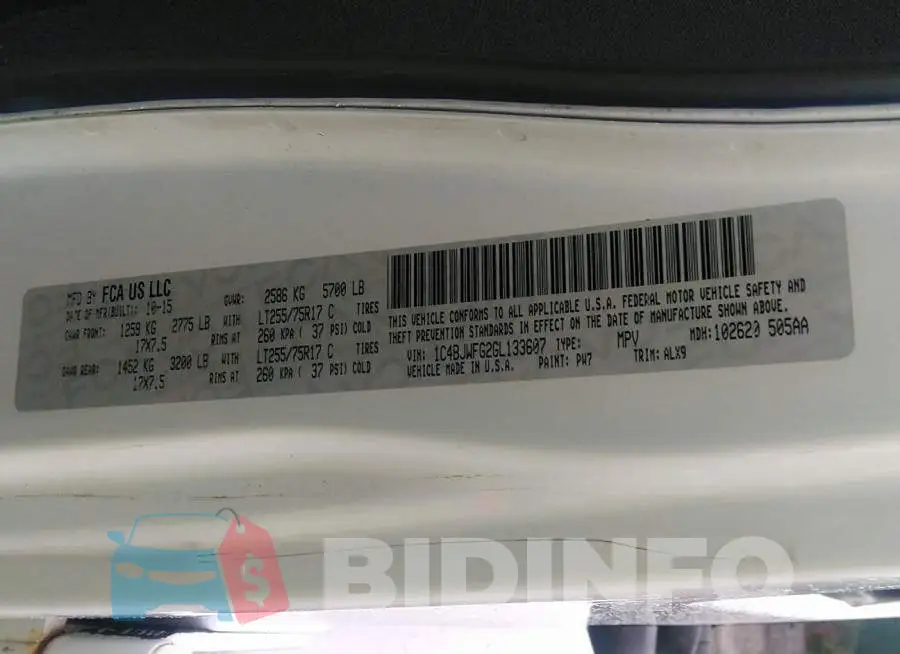 1C4BJWFG2GL133607 Photo# 9