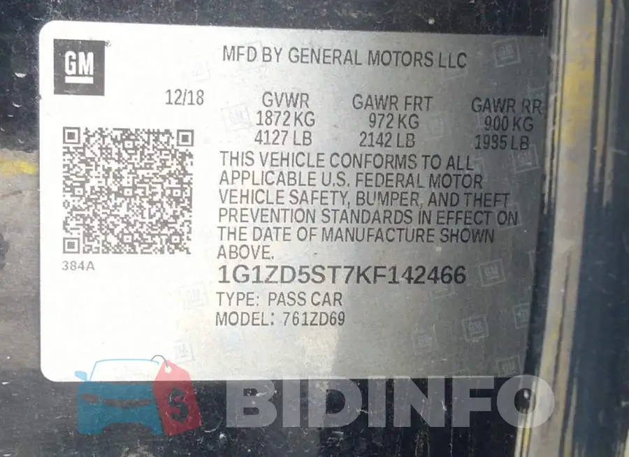 1G1ZD5ST7KF142466 Photo# 9