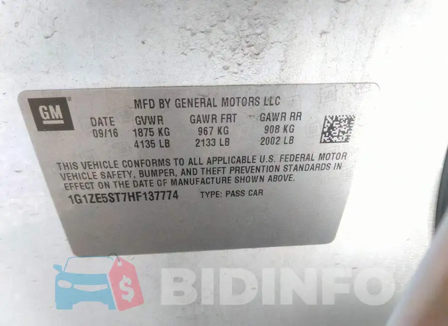 1G1ZE5ST7HF137774 Photo# 9