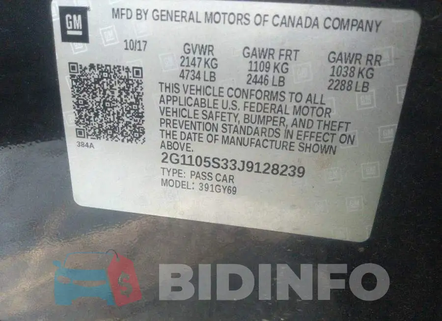 2G1105S33J9128239 Photo# 9