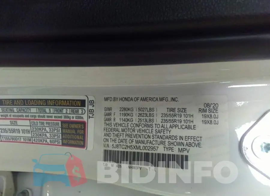 5J8TC2H5XML002957 Photo# 9