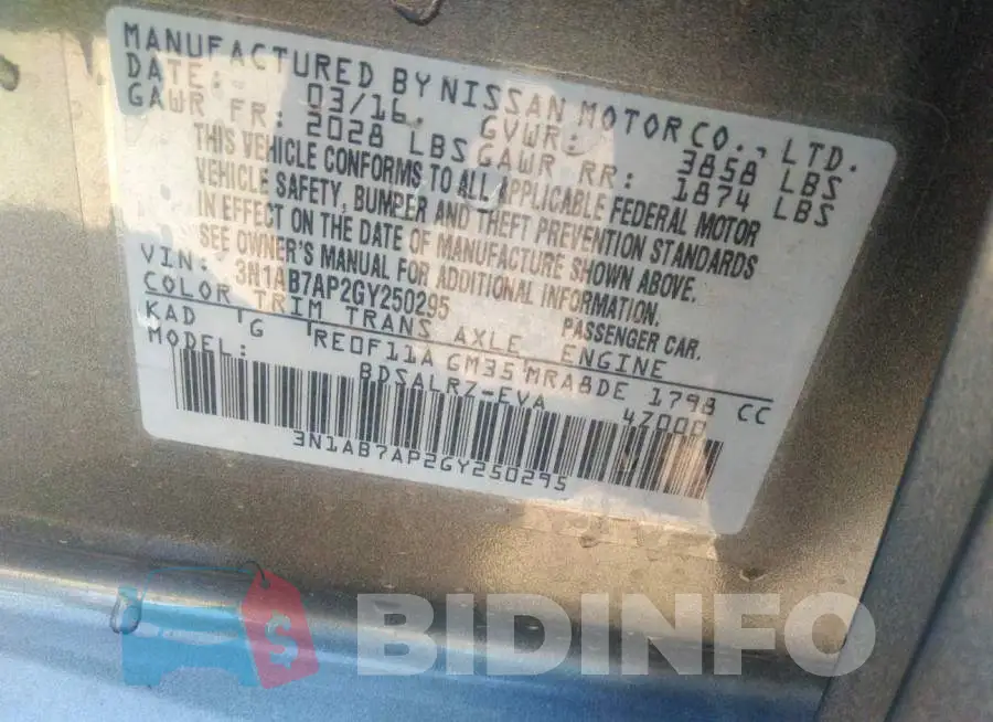 3N1AB7AP2GY250295 Photo# 9