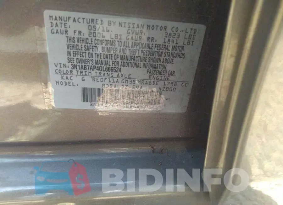 3N1AB7AP4GL666524 Photo# 9