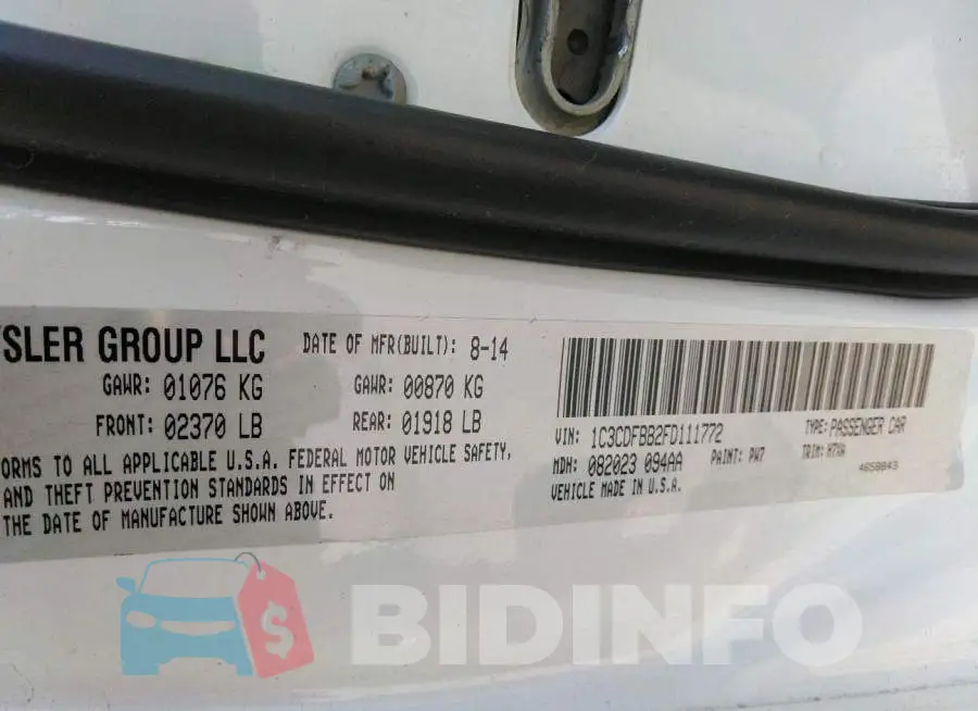 1C3CDFBB2FD111772 Photo# 9
