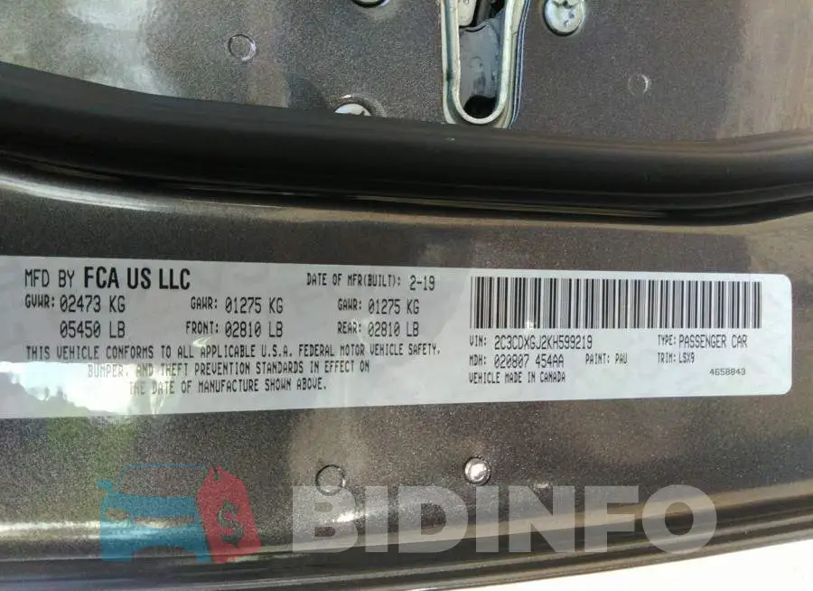2C3CDXGJ2KH599219 Photo# 9