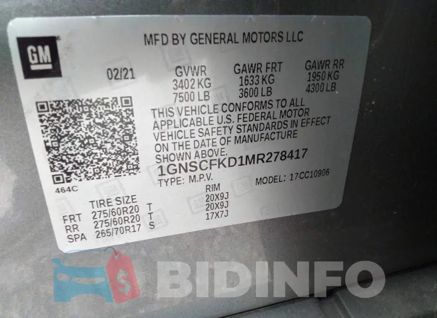 1GNSCFKD1MR278417 Photo# 9